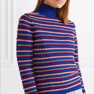 New Rosie Assoulin Ottoman Fair Isle Striped Wool Sweater